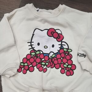 Zara Cream Sweatshirt with Hello Kitty and Cherry Design